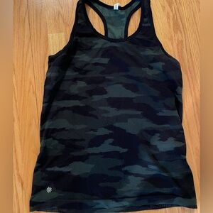 Like new Athleta black and gray camo fitted tank.